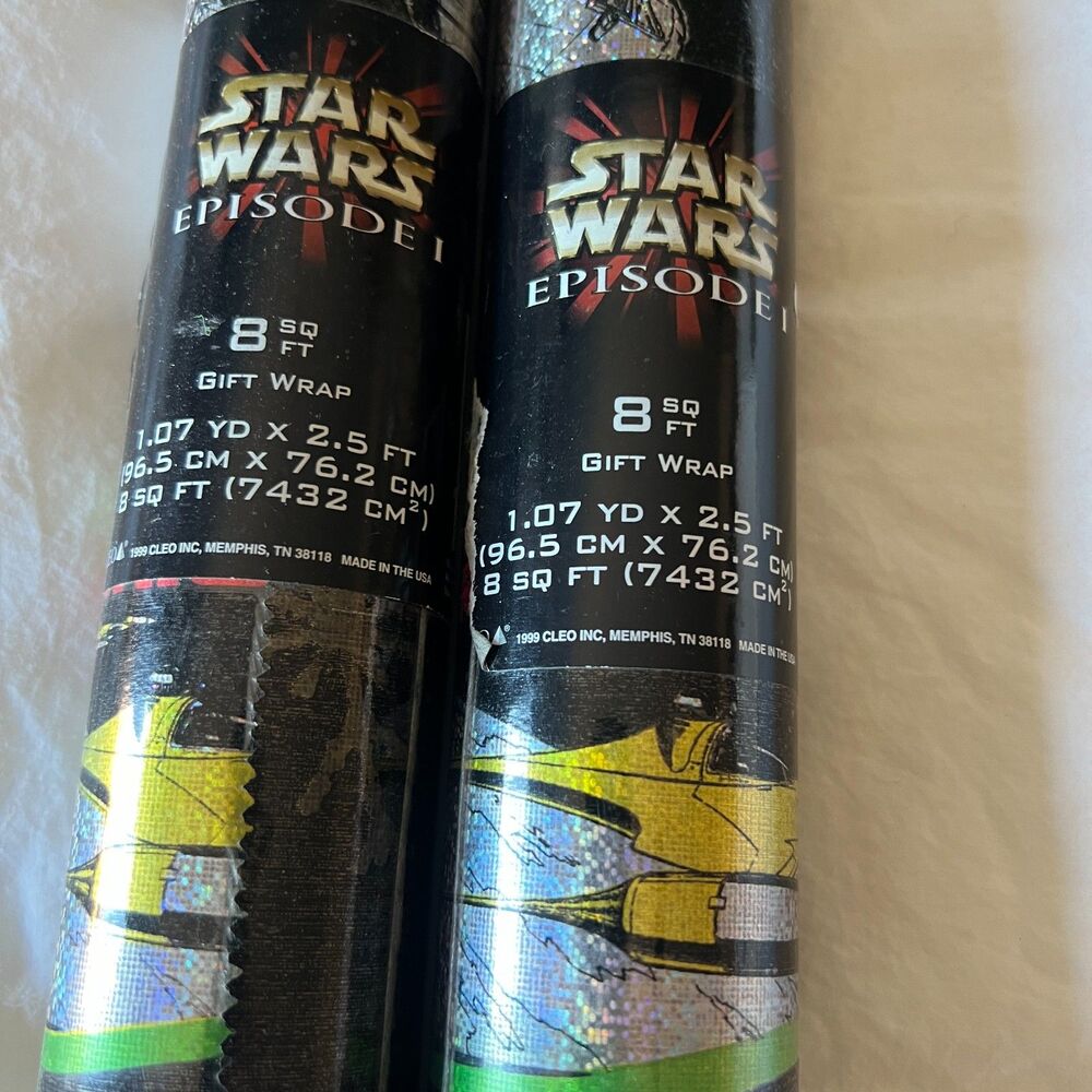 vintage Star Wars VTG Wrapping Paper 2 rolls gift wrap